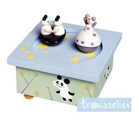 Boîte à musique en bois Panda TROUSSELIER - Principe d'aimants - 11.5x11.5cm