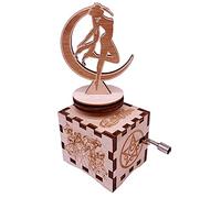 Boîte à musique en bois sculpté Sailor Moon avec couvercle rotatif pour Noël, anniversaire, Saint-Valentin, jouer au clair de lune Densetsu