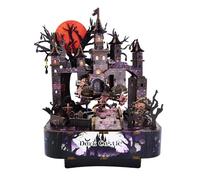 Boîte à musique faite à la main pour Halloween, décoration de fête, artisanat en bois pour projets de vacances et cadeaux sur le thème d'Halloween