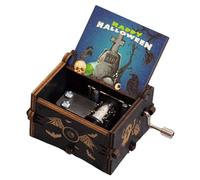 Boîte à Musique Halloween à manivelle - Thème Musical Professionnel en Bois Vintage de Haute qualité Classique et élégant pour Décoration de Bureau Cadeau de Collection Melodia Porte