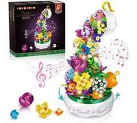 Boîte à musique Jouet musical HOGOKIDS Fleurs artificielles à construire avec LED pour Décor Cadeau enfant adulte