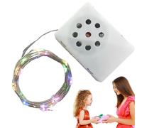 Boîte À Musique Joyeux Anniversaire,Dispositif d'Enregistrement Vocal - Lumières LED Décorations de Fête d'anniversaire pour Amis Mari Père Mère Fils Femme et Célébration