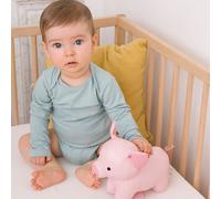 Little Big Friends Jouet Musical bébé | Peluche Musicale à Tirette Douce et Lavable | Compagnon sensoriel pour bébé et Tout-Petit | Cadeau Naissance ou baptême | Léon Le Cochon