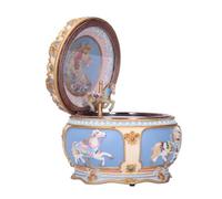 Boîte à musique lumineuse à LED SURENHAP - Chevaux sculptés - Blanc - Pour enfants