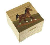 Boîte à musique - LUTECE CREATIONS - Gymnopédie n°1 - Bois traditionnel - Marqueterie cheval - 18 notes
