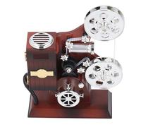 Boîte à Musique mécanique Vintage avec projecteur de Film intégré | Finition ABS, idéale pour chambre d'enfant ou séjour, lumière douce et nostalgique, fonctionnement remontoir, décoration de