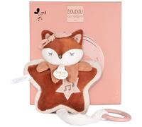 Doudou et Compagnie - Boîte à Musique Mina Renard - 16 cm - Peluche Musicale Bébé Ultra Douce - Berceuse Apaisante Sommeil - Idée Cadeau Naissance Mixte Rose et Blanc - Lavable en Surface - DC4689