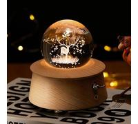 Boîte À Musique Moderne Boule Transparente avec Élément 3D Flottant Et Éclairage Ambiant(A)