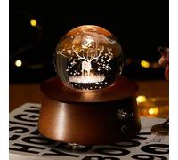 Boîte À Musique Moderne Boule Transparente avec Élément 3D Flottant Et Éclairage Ambiant(B)