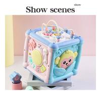 Boîte à musique multifonctionnelle pour bébés, tambour à main pour tout-petits, Cube d'activité, blocs géométriques, jouets, musique pour nourrissons