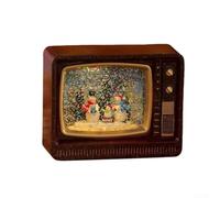 Boîte À Musique Noël pour tv 18.5x15x7cm Flocons De Neige Mélodies | Alimentation par piles USB Trois styles : Père Noël bonhomme de neige wapiti Convient comme décoration festive