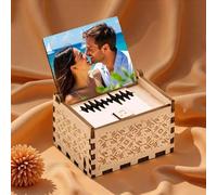 Boîte à Musique Personnalisée en Bois avec Photo et Chanson - Cadeau Musical Digital pour Saint-Valentin et Anniversaires - Idée Cadeau Romantique pour Couples et Femmes - Cadeau Unique et Éternel