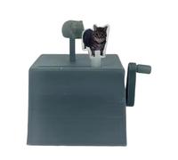 Boîte à musique pour chat à manivelle - Jouet rotatif pour animal de compagnie, charmant jouet musical à mouvement pour chatons 10,5 x 5,8 x 10,5 cm | Le son et la rotation stimulent le jeu et le conf