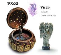 Boîte À Musique Rétro 12 Signes Du Zodiaque En Bronze,Boîtes À Musique 12 Constellations,Soleil,Dieu,Cadeau Pour Filles,Fête De Léon,Cadeaux D'anniversaire - Type Virgo Px03
