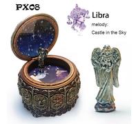 Boîte À Musique Rétro 12 Signes Du Zodiaque En Bronze,Boîtes À Musique 12 Constellations,Soleil,Dieu,Cadeau Pour Filles,Fête De Léon,Cadeaux D'anniversaire - Type Libra Px08