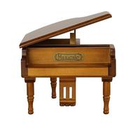 Boîte à musique romantique en bois | Mini piano à queue | Cadeau musical à manivelle pour enfants et adultes | Décoration de bureau personnalisée | Design classique en bois 12 x 14 x 9 cm