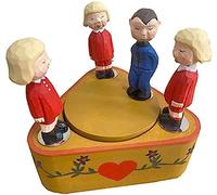 Boîte À Musique Rotative Creative Triangle Kiss, Haut-parleur Bluetooth Rechargeable, Cadeau De Boîte À Musique En Bois Sculpté À La Main Pour Noël, La Saint-Valentin, Un Anniversaire, Noël, Un Ca