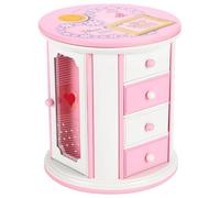 Boîte à musique rotative princesse avec tiroirs et armoire à miroir, boîtes à musique en PVC rose pour filles, organisateur de bijoux ballerine avec compartiments de rangement, jolie décoration de