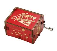 Boîte à Musique Rouge - Boîte à Musique Vintage gravée Rouge Antique - Cadeau pour Amoureux, Petit ami, Petite Amie - Saint-Valentin, Cadeau d'anniversaire pour Homme et