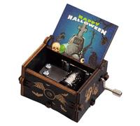 Boîte à musique sur le thème d'Halloween,boîte à musique en bois | Boîte à musique en bois vintage à manivelle - Boîte à musique en bois pour Halloween, boîte à musique classique festive en bois, boît
