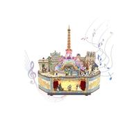 Boîte à musique - TONECHEER - Paris (Romantique) - DIY 155 pièces - LED & éléments rotatifs - Chanson de la Seine