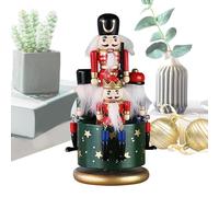 Boîte à musique vintage, boîte à musique de Noël - boîte à musique amusante avec casse-noisette | figurines de casse-noisette de style européen décoration, figurines de grand-père de Noël rotatives