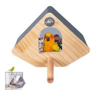 Boîte à nidification du perroquet - Maison de reproduction en bois naturel, abri d'oiseaux transparent, accessoire de cage propre facile, habitat confortable, enceinte pour animaux de compagnie durabl