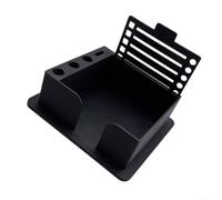 Boîte à notes adhésives en plastique pour économiser de l'espace pour listes de choses à faire et notes, accessoire de bureau compact pour bureau, maison, école, plusieurs couleurs (noir)