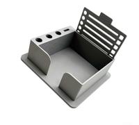 Boîte à notes en plastique pour économiser de l'espace pour mémos et listes de choses à faire, boîte de rangement de bureau robuste, support élégant pour bureau ou maison, plusieurs couleurs (gris)