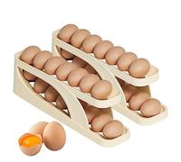 Boite A Oeuf, Porte-œufs Roulant Automatique, Rangement Oeuf Frigo, Distributeur Oeuf, Support À Œufs À 2 Niveaux Pouvant Contenir 12 À 14 Œufs