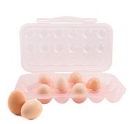 Boîte à Oeufs, 18 Grille Boite Oeuf en Plastique, Portable Boite a Oeuf avec Couvercle, Conteneur de Stockage D'oeufs, Boîte de Rangement d'Oeufs pour Frigo Réfrigérateur Camping(Rose)