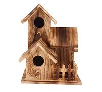 Boîte à Oiseaux en Bois nistage de Jardin extérieur House Bird House Sabre pour Les Oiseaux avale des perroquets en Bois platane 20.5x15.5x15,5 cm