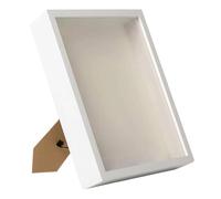 Boîte à ombre à faire soi-même avec cadre en bois - Grande vitrine pour mariage - Blanc - 21,9 x 27 cm