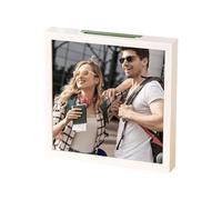 Boîte à ombre, vitrine, boîte souvenir de voyage en bois, cadre photo, présentoir portable transparent pour récompenses, objets, photos, maison, salon, appartement, vacances, plage, concert, aventure