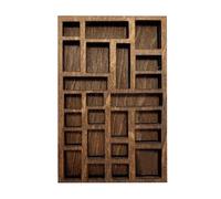 Boîte à ombres en bois - Étagère à 25 compartiments | Étagère miniature rustique pour objets de collection, décoration de ferme murale multi-fentes pour trésors miniatures