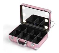 Boîte à Ongles de beauté maquilleur avec Miroir LED Outils d'organisateur l'organisateur léger Cosmetics