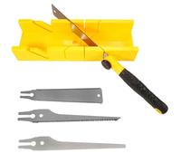 Boîte à onglets 4 en 1 et scie, boîte à onglets en plastique à fort impact, bloc à onglets, boîte de coupe de précision à angle de 45°, 90° et 135°, poignée ergonomique pour le bricolage, le travail