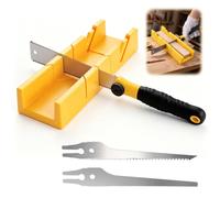 Boîte à Onglets avec Scie Japonaise,Coffret Scie à Onglet pour du Bois | Robuste,Angle de Coupe : 22,5°, 45° et 90°,Gabarit de Fermentation avec Scie pour Bois et Plastique