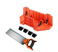 Boîte à onglets de 14" Boîte à onglets de serrage à angles multiples haute résistance avec scie à dos de 12" pour travaux manuels