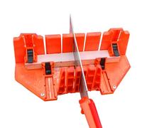 Boîte à onglets de serrage - Matériau ABS | Boîte et ensemble de scie avec dos en acier | Scie à main à angle réglable Bøx pour la coupe précise du bois, la sculpture, les projets de menuiserie pour