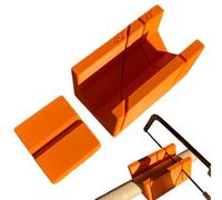 Boîte à onglets et kit de scie, jauge d'angle de 90 et 45 degrés pour scie - Instructions de coupe pour panneaux, matériaux en bois, carton, métal, armoires, cadres | Travaux de cadre