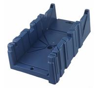 Boîte à onglets très résistante pour des coupes nettes - Transfert d'angle parfait pour plinthes et cadres de portes - Outil de travail du bois de bureau facile à utiliser - 310 x 125 mm - Bleu