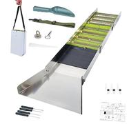 Boîte à orpaillage pliable en alliage d'aluminium, boîte à orpaillage portable pour l'orpaillage, 17 accessoires, outil de prospection et de lavage, kit d'orpaillage pour rivière, ruisseau