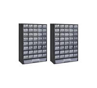 vidaXL Boîte à outils de rangement 41 tiroirs Plastique Noir – 2 pcs