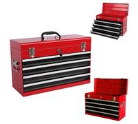 Boîte à outils à 4 tiroirs, boîte à outils en métal avec tiroirs, petite commode portable de 50,8 cm, organiseur professionnel avec glissières à roulement à billes, double loquet de verrouillage