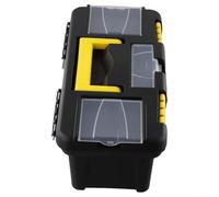 Boîte à outils à deux couches de 25,4 cm avec poignée intégrée et charnières métalliques pour une organisation et un transport fiables des outils (pas de couche intérieure)