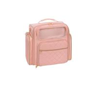 Boîte à outils à ongles multi-espacements, fourre-tout, sacs de rangement de vernis à ongles, boîte de rangement de bouteilles de vernis à ongles de grande capacité(Pink)