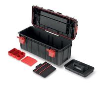 Boîte à outils avec porte-outils - Avec compartiments - Poignée ergonomique - Fermetures de serrage - Plastique - 65 x 28 x 31,4 cm