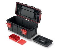 Boîte à outils avec porte-outils - Avec compartiments - Poignée ergonomique - Fermetures de serrage - Plastique - 55 x 25 x 26,4 cm