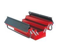 Boîtes à outils métallique avec 5 compartiments - rouge et noir - 45X20X20 MOB